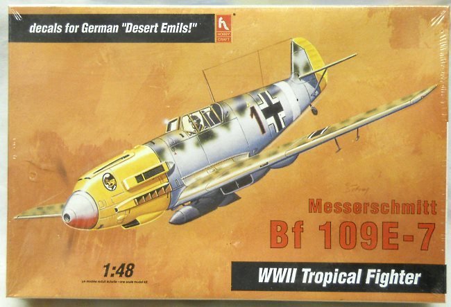 Hobby Craft 1/48 Messerschmitt Bf-109 E-7 Tropical - Desert Emils Luftwaffe (Bf109E-7), HC1565 plastic model kit